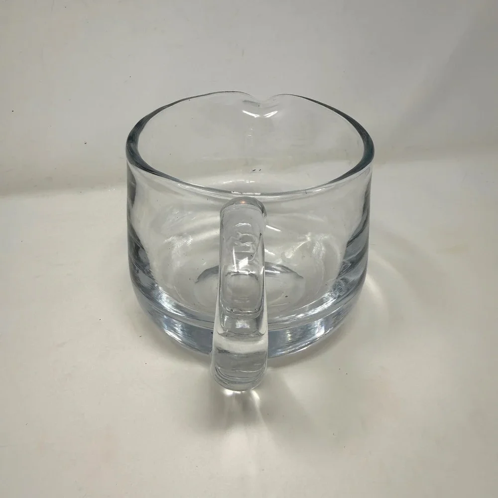 Dansk Kitchen Clear Glass Gravy‎ Boat Heavy Weighted Base Scandinavian Modern